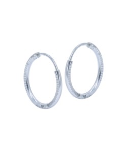 Pretty pattern Silver Hoop Earring HO-2586